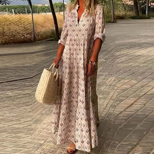 Levoire | Robe Maxi Style Boho Pour Femmes Rosa