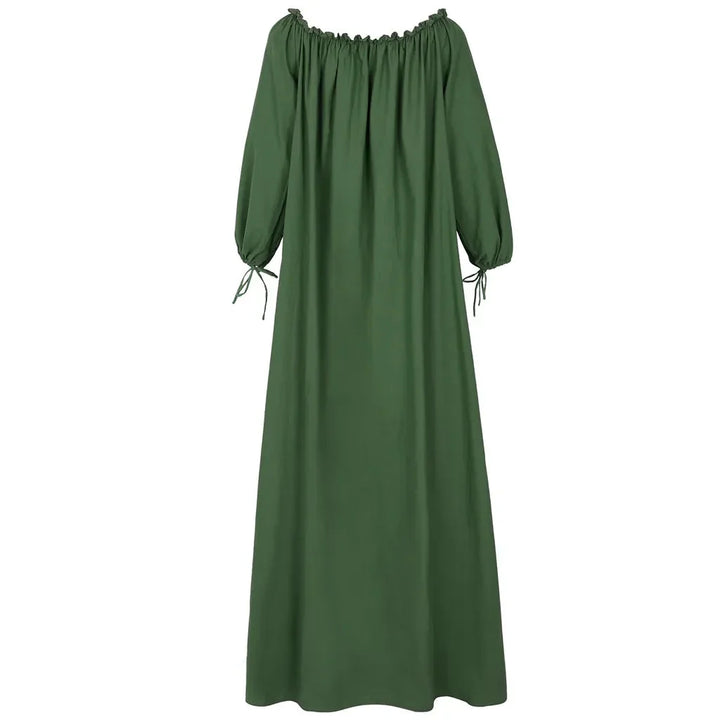 Levoire | Robe À Épaule Décontractée Coupe Larges Manches Robe Maxi Robe Boho