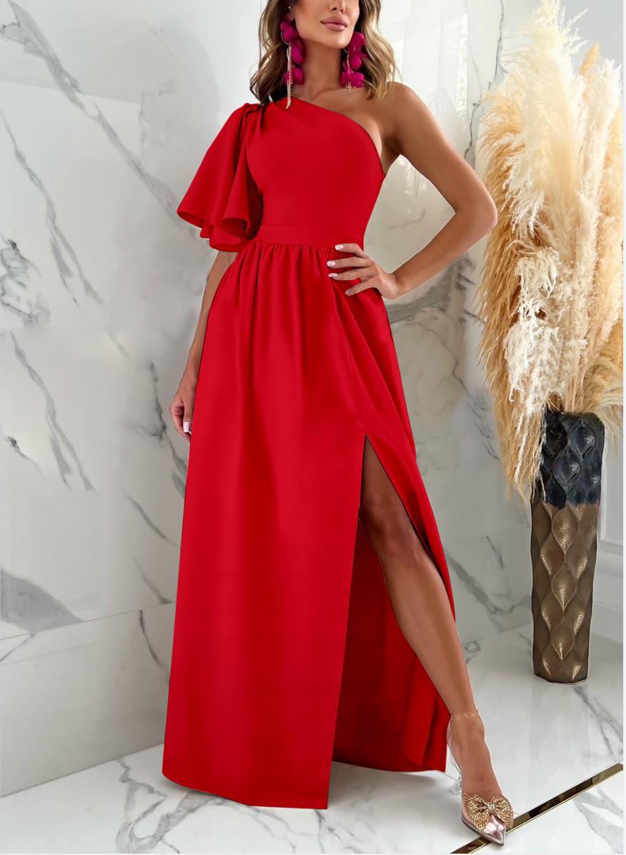 Levoire | Robe longue à une épaule Rouge