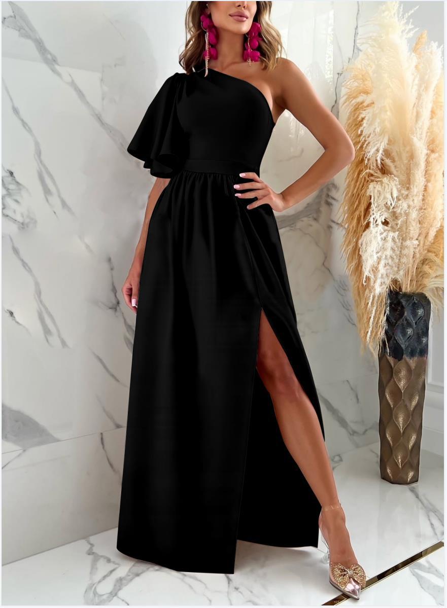 Levoire | Robe longue à une épaule Noir