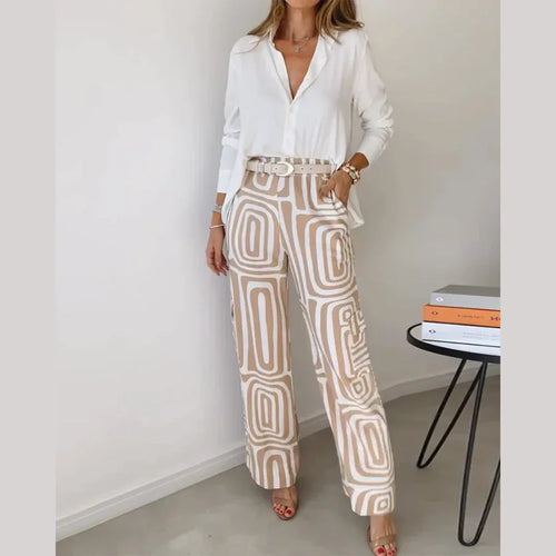 Levoire | Ensemble Élégant De Pantalons Et Chemises À Deux Pièces Pour Femmes