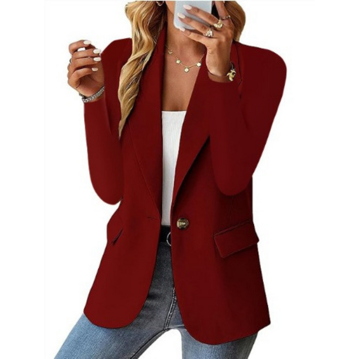 Levoire | Blazer Élégant Avec Fermeture À Un Bouton Et Coupe Cintrée Pour Femmes Bordeaux