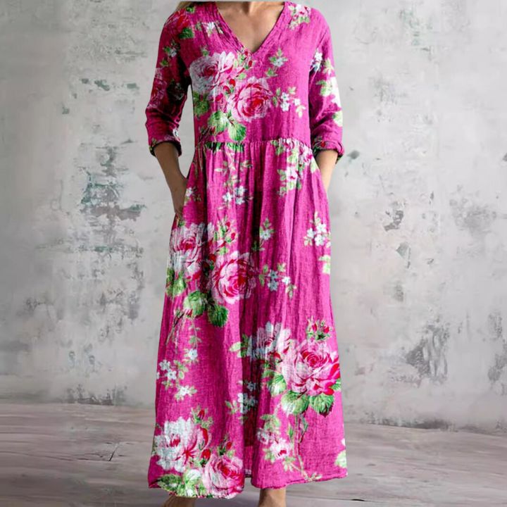 Levoire | Robe Florale Grâce Corail rose