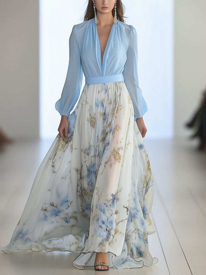 Levoire | Robe Maxi Scintillante Avec Imprimé Floral