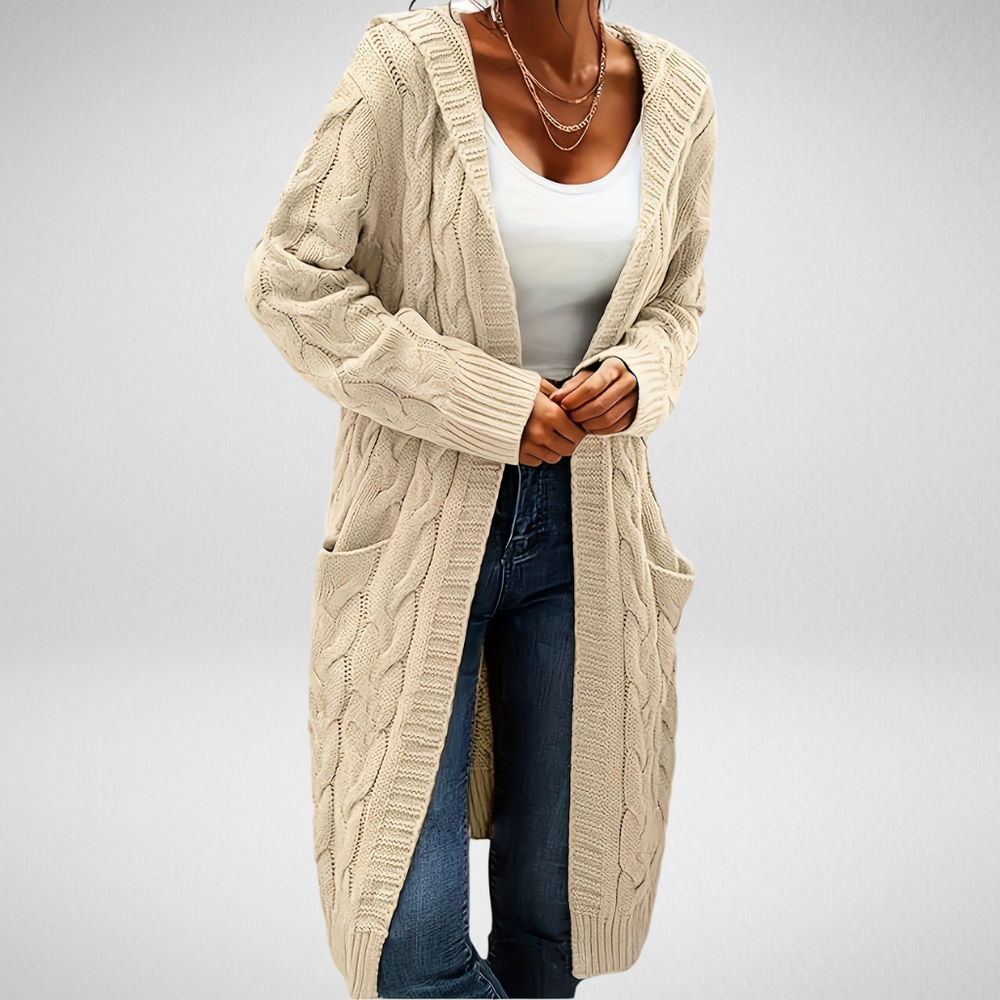 Levoire | Veste Douce Avec Capuche Et Poches Beige