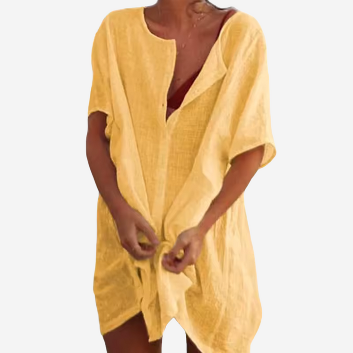 Levoire | Livraison Gratuite Sur L'Approche Plage En Mélange De Lin Pour Femmes Jaune