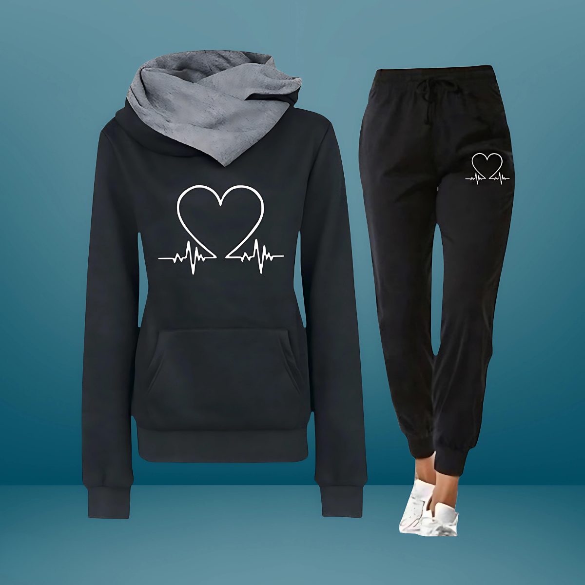 Levoire | Ensemble De Jogging Heartbeat Comfort Noir