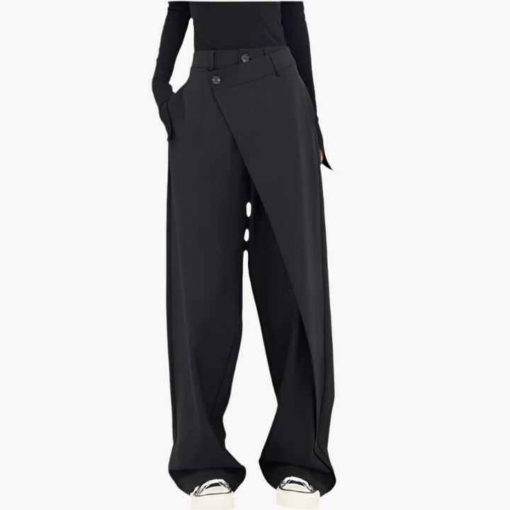 Levoire | Pantalon Femme Taille Asymétrique Noir