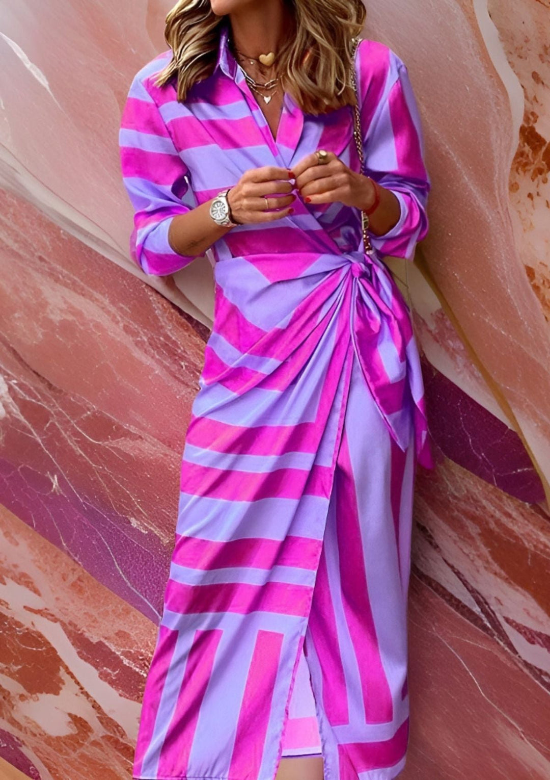 Levoire | Robe Imprimée Avec Motif Créatif Lilas
