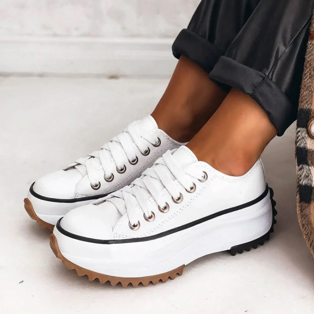 Levoire | Sneakers Urbaines Élevées En Cuir Blanc