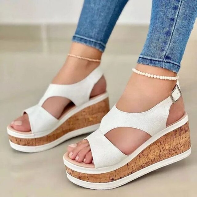 Levoire | Sandales Ouvertes Tendance À Talons Pour Femmes Blanc