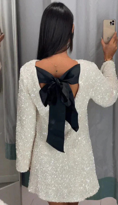 Levoire | Robe De Bal Elsa Paillettes En Tissu Polyester Luxueux Blanc