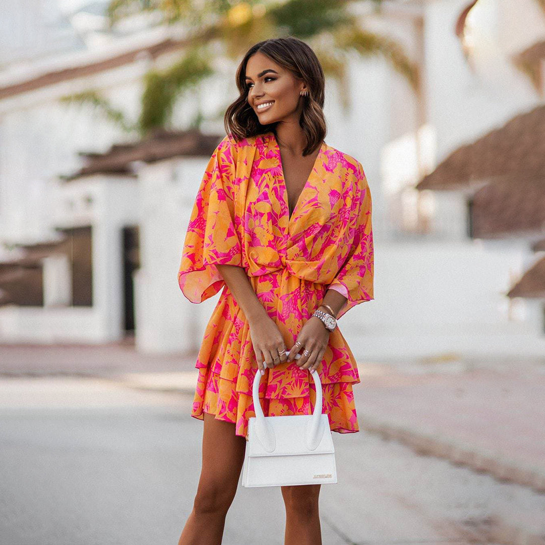 Levoire | Mini robe élégante pour l'été Orange