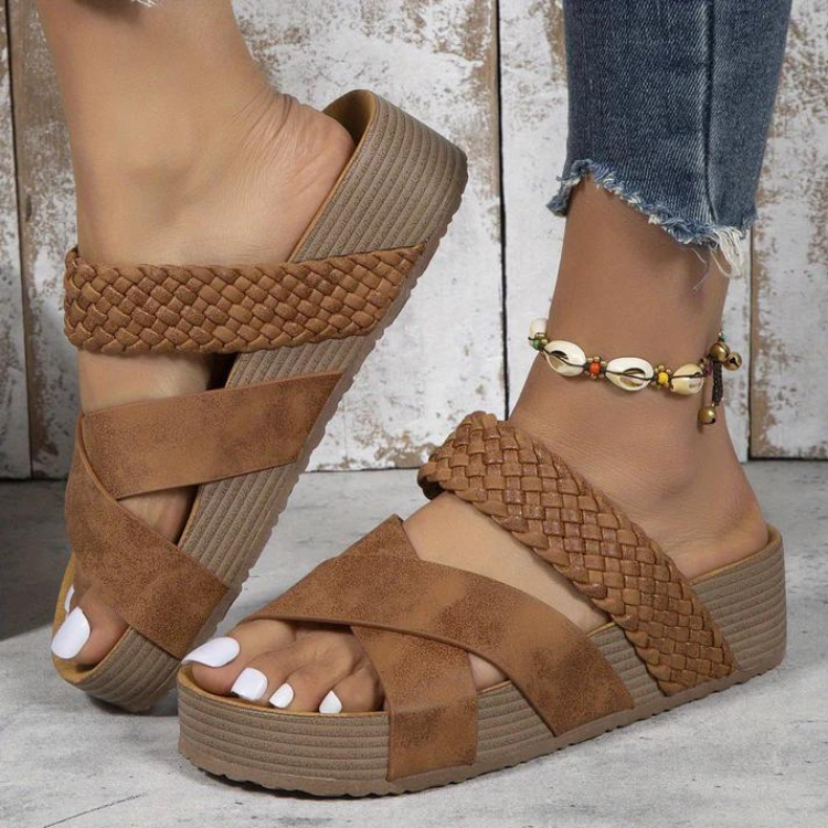 Levoire | Slip On Tjick Sole Slides Sandales Pour Femmes Braun