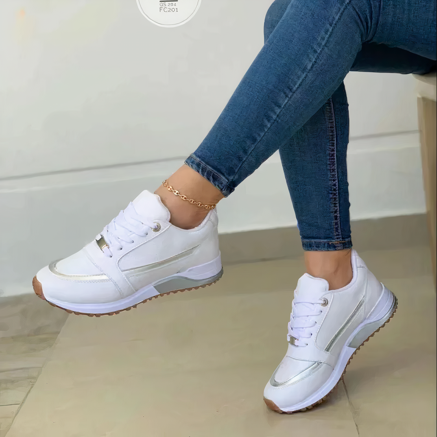 Levoire | Chaussures À Lacets Semelle Souple Baskets De Randonnée Femme Blanc