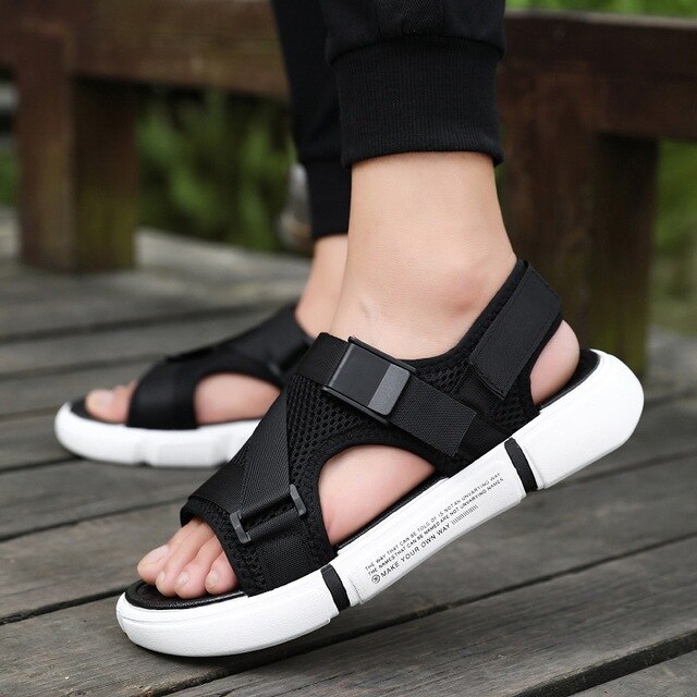 Levoire | Sandales De Camping Et D'Extérieur Ergonomiques Pour Hommes Blanc Noir