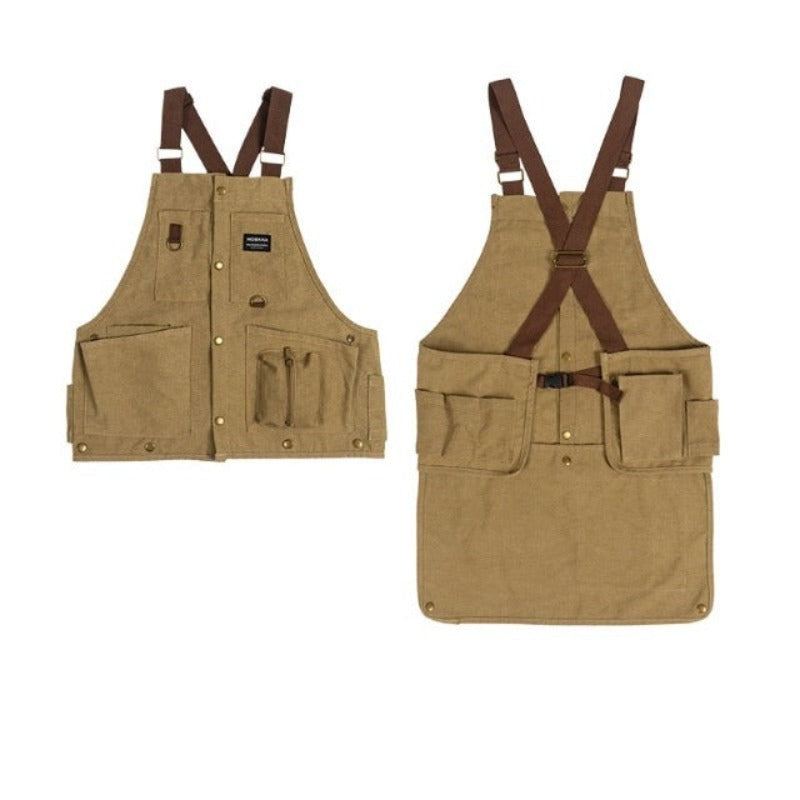 Levoire | Tablier De Plein Air Multifonctionnel Unisexe Khaki 51,5 cm x 96 cm