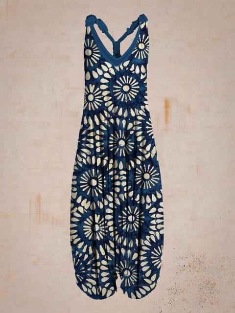 Levoire | Combinaison Avec Imprimé Rétro Bleu blanc A