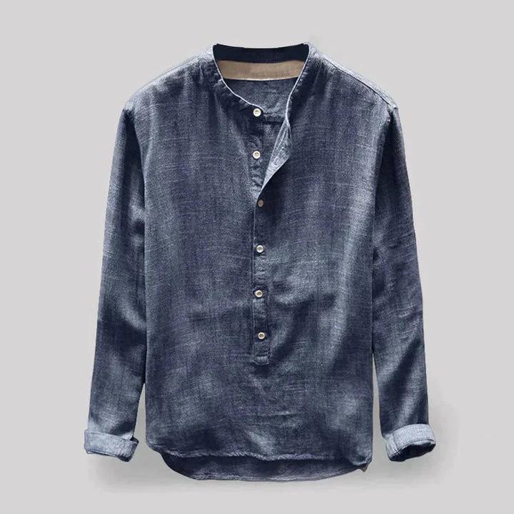 Levoire | Fermeture À Boutons Respirante Manche Longue Chemises Oxford Pour Hommes Bleu