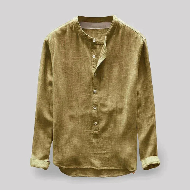 Levoire | Fermeture À Boutons Respirante Manche Longue Chemises Oxford Pour Hommes Jaune