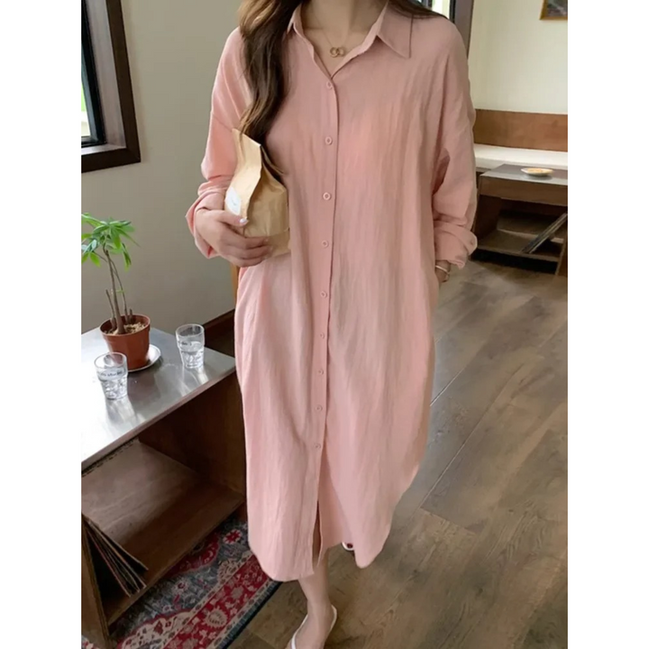 Levoire | Robe En Lin À Manches Longues Vêtements Pour Femmes Rose clair