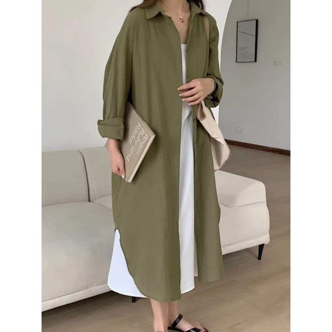 Levoire | Robe En Lin À Manches Longues Vêtements Pour Femmes Vert
