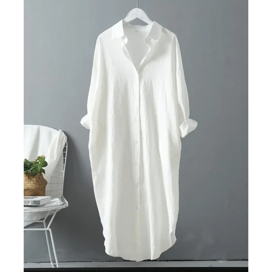 Levoire | Robe En Lin À Manches Longues Vêtements Pour Femmes Blanc
