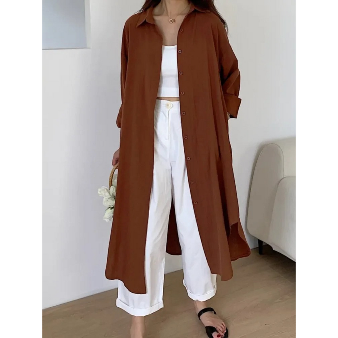 Levoire | Robe En Lin À Manches Longues Vêtements Pour Femmes Brun foncé