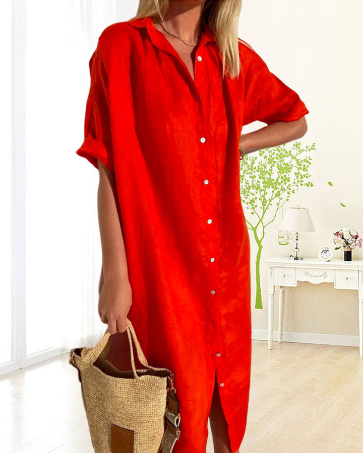 Levoire | Robe Longue À Manches Courtes Robe D'Été