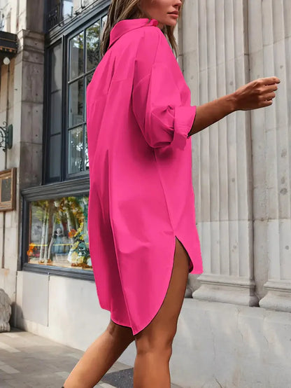 Levoire | Robe Mini À Manches Longues Boutonnée Coupe Ample