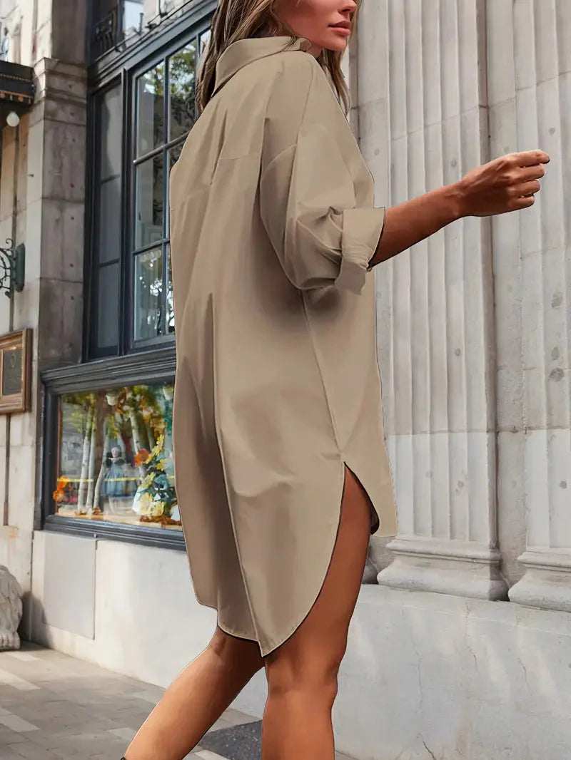 Levoire | Robe Mini À Manches Longues Boutonnée Coupe Ample