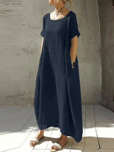 Levoire | Robe Maxi En Coton Et Lin Grande Taille