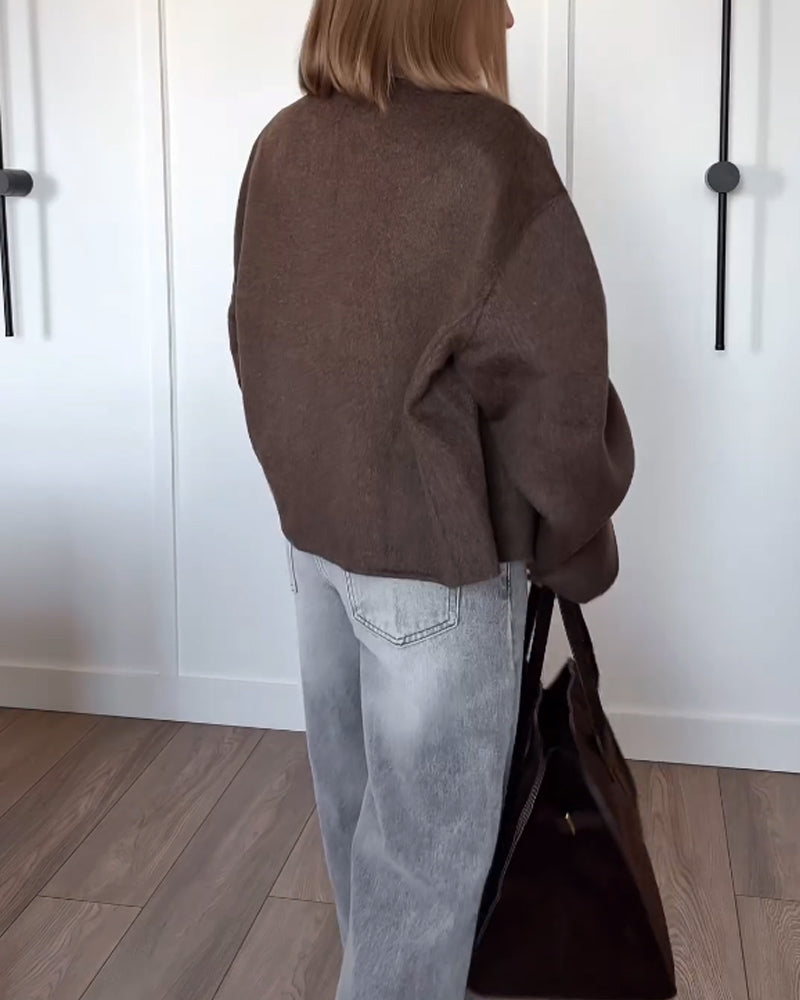 Levoire | Veste D'Automne Marron Avec Zip Pour Femmes