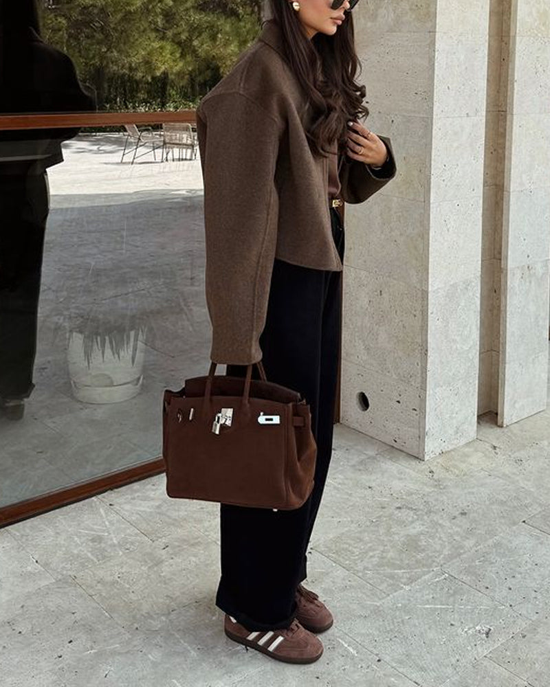 Levoire | Veste D'Automne Marron Avec Zip Pour Femmes