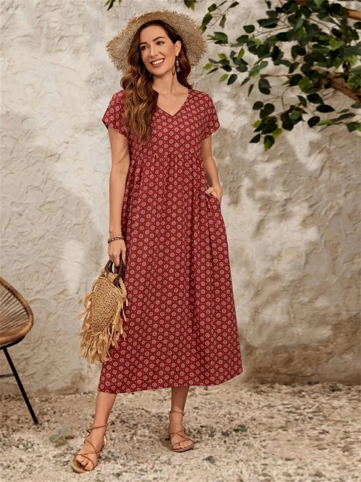 Levoire | Spacieux, Robe Vintage Décontractée Rot