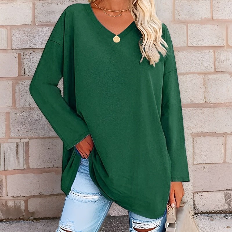Levoire | Pull À Col En V À Manches Longues Mode Femme Vert