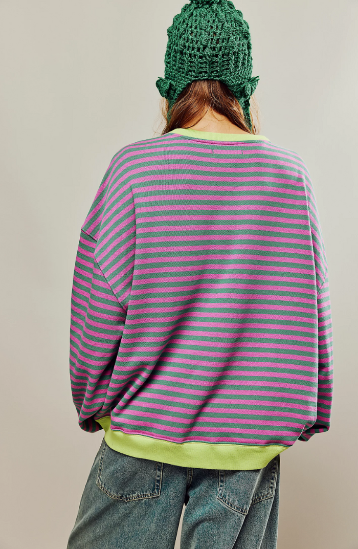 Levoire | Sweat-Shirt Coupe Ample Manches Longues Pull Rayé Vêtements Pour Femmes