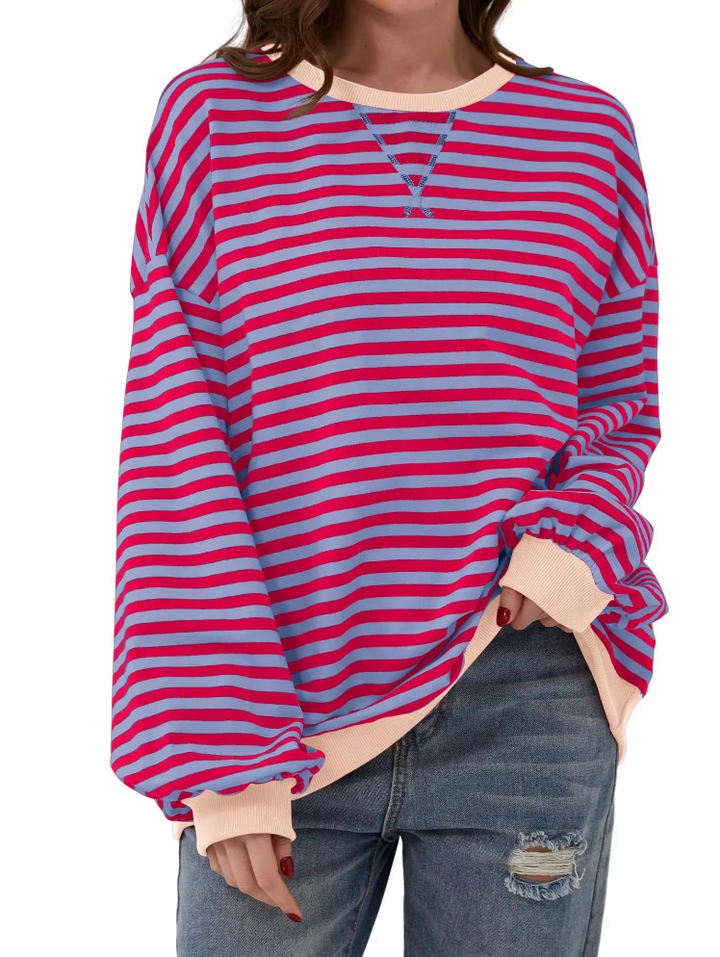 Levoire | Sweat-Shirt Coupe Ample Manches Longues Pull Rayé Vêtements Pour Femmes