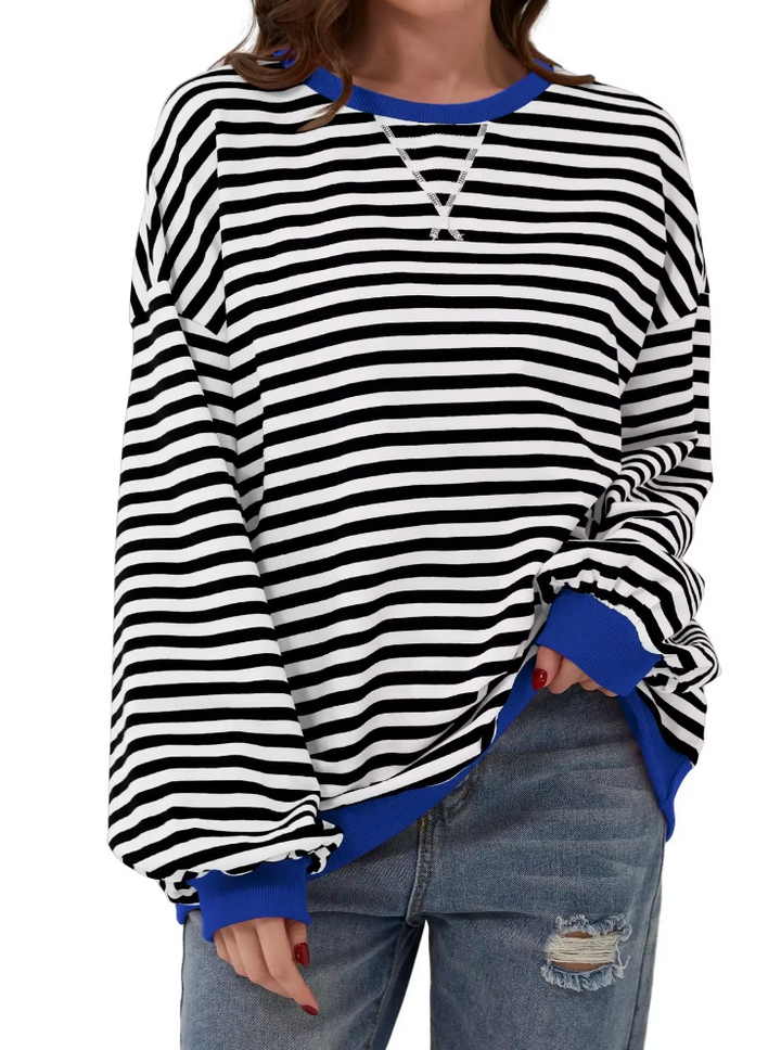 Levoire | Sweat-Shirt Coupe Ample Manches Longues Pull Rayé Vêtements Pour Femmes