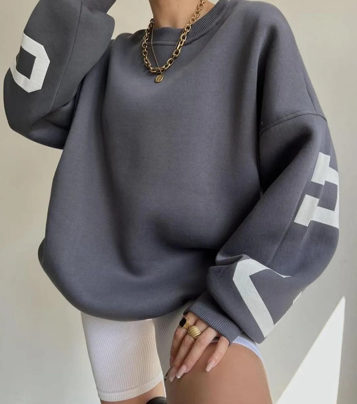 Levoire | Sweatshirt Loose Fit Chaud Pour Femmes Gris
