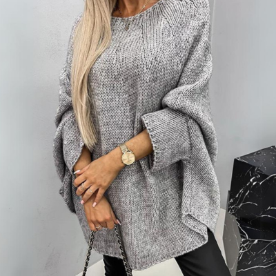 Levoire | Coupe Décontractée Pull En Tricot Confortable Femme Tricot Gris