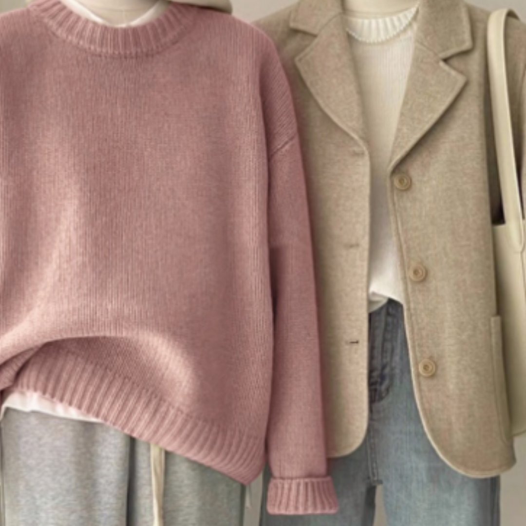 Levoire | Pull En Tricot À Encolure Ronde Chaude Pour Femmes Rosa Une taille