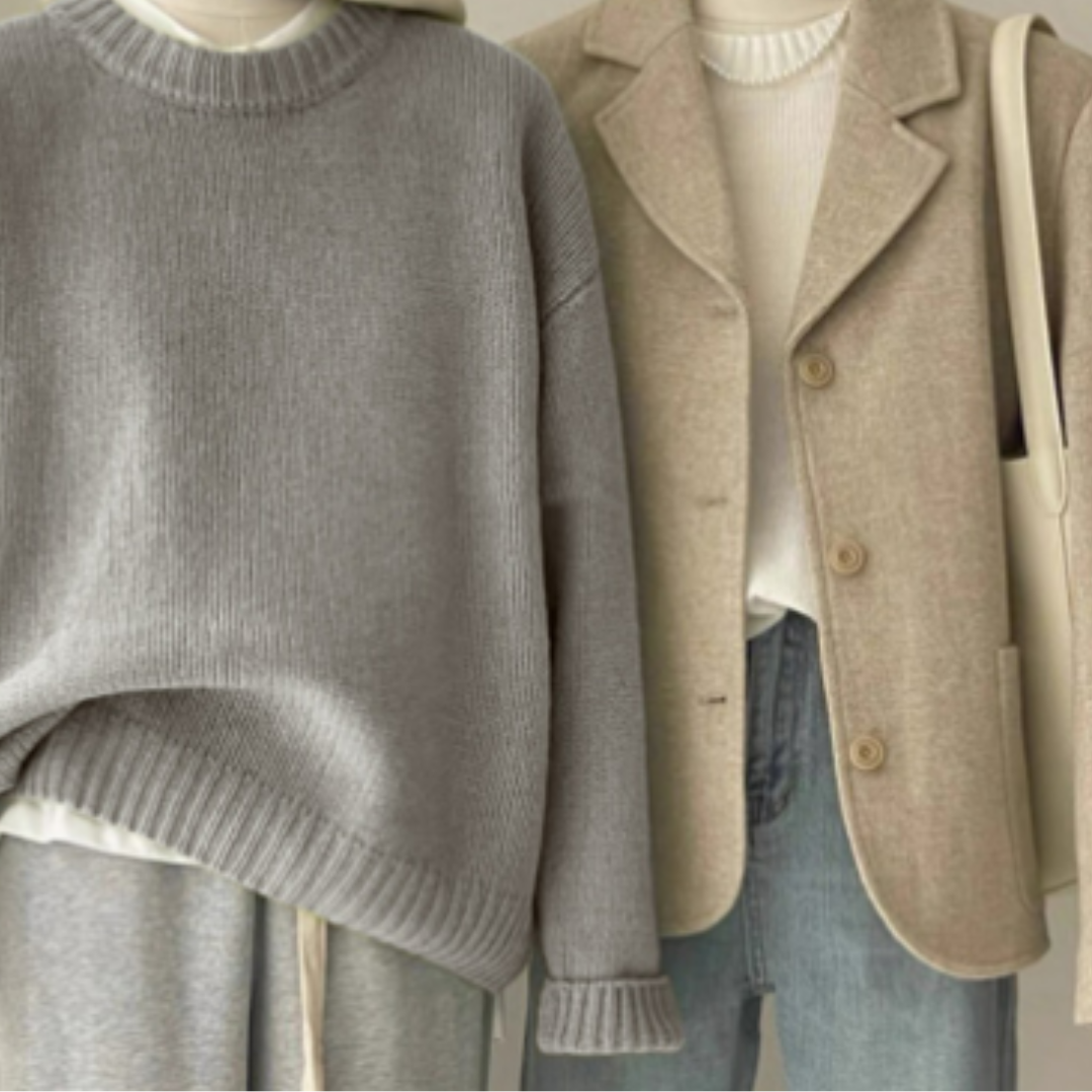 Levoire | Pull En Tricot À Encolure Ronde Chaude Pour Femmes Gris Une taille