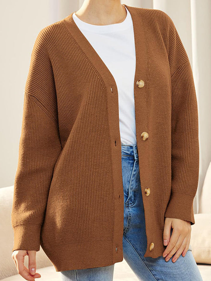 Levoire | Gilet Femme En Tricot Avec Patte De Boutonnage Et Décolleté En V Braun