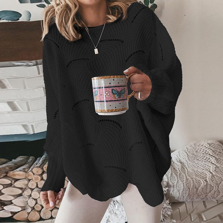 Levoire | Modèle Large Au Crochet Pull En Tricot Col Bateau Pull Noir