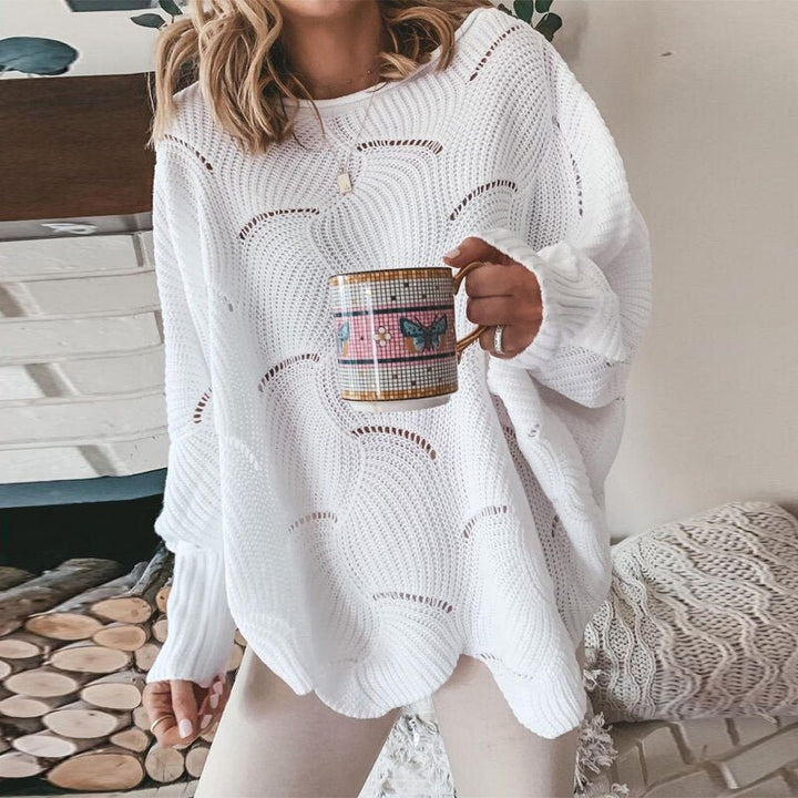 Levoire | Modèle Large Au Crochet Pull En Tricot Col Bateau Pull Blanc