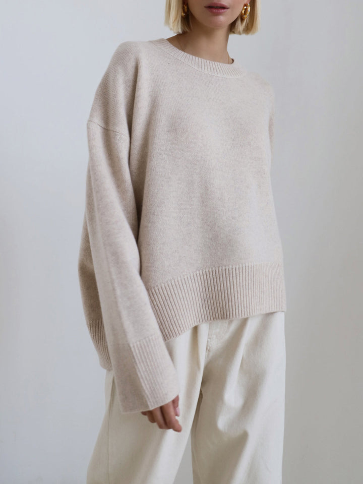 Levoire | Pull En Maille Chaude À Encolure Ronde Pour Femmes Abricot