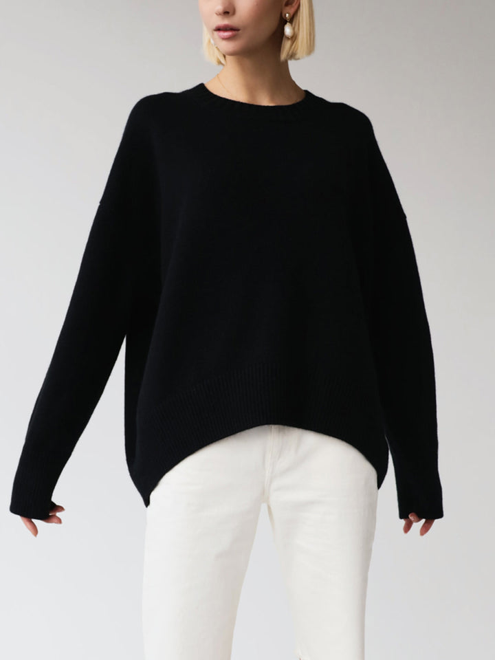 Levoire | Pull En Maille Chaude À Encolure Ronde Pour Femmes Noir