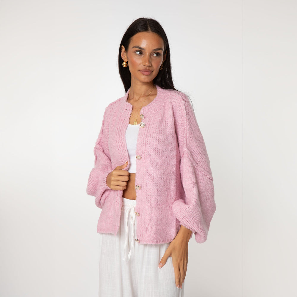 Levoire | Gros Bouton De Fermeture Gilet Tricoté Gilet Pour Femmes