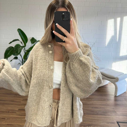 Levoire | Gros Bouton De Fermeture Gilet Tricoté Gilet Pour Femmes